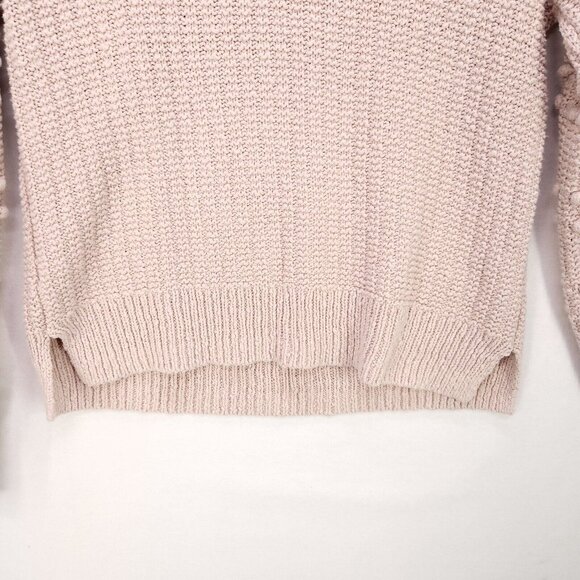 Madewell Bobble Pullover Sweater Pink Women XS Oversized Boho Knit Crew Neck - Picture 9 of 12